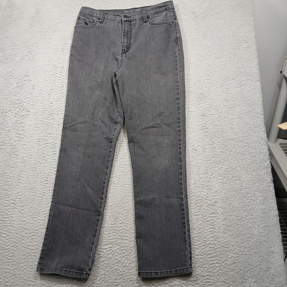 Gloria Vanderbilt Jeans‎ Womens 10 Gray Embellished Back Pockets Stretch Denim